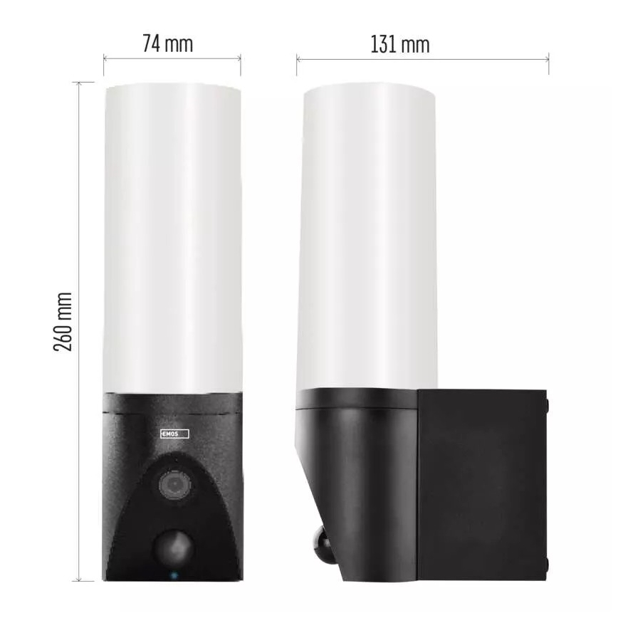 LED Умна външна камера с осветление GoSmart LED/12W/230V 3200K IP65 Wi-Fi Tuya черна
