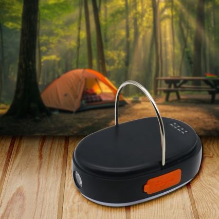 LED регулируема презареждаема лампа с функция powerbank K4 LED/1W/5V 3000-6500K IPX4 4000 mAh черна