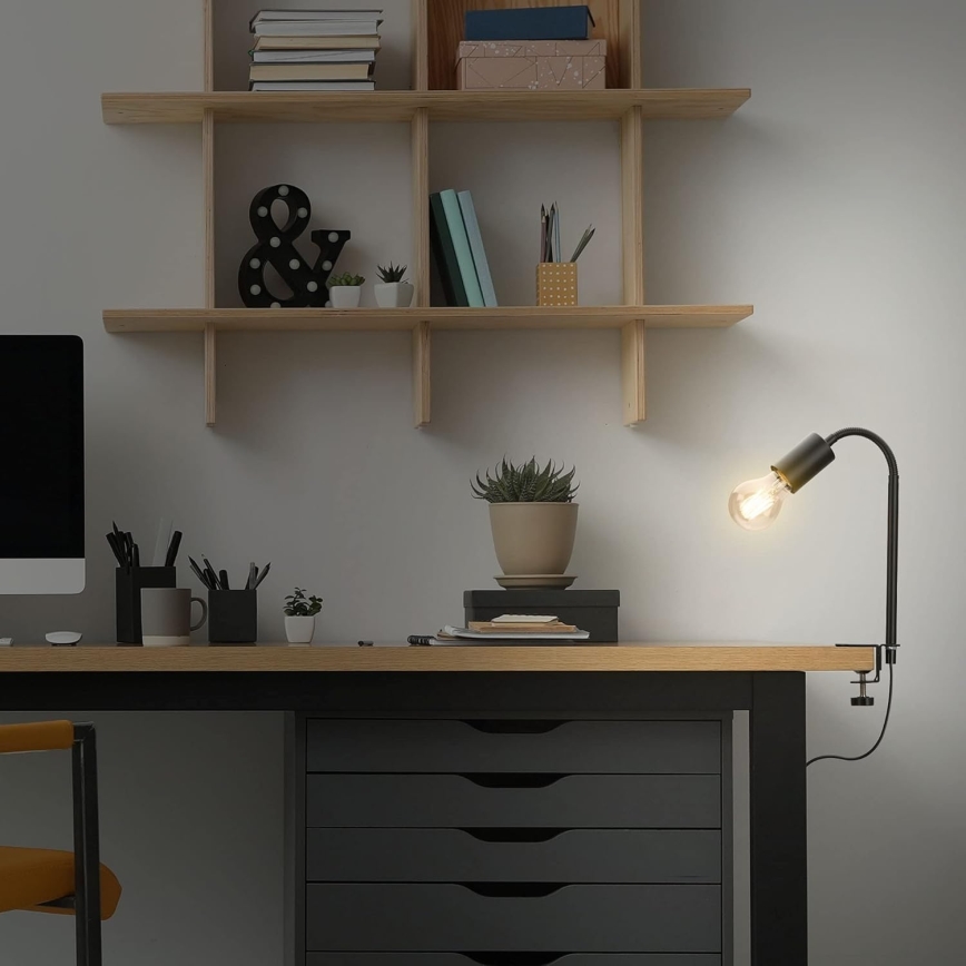 LED лампа с щипка 1xE27/4,2W/230V 2700K черна