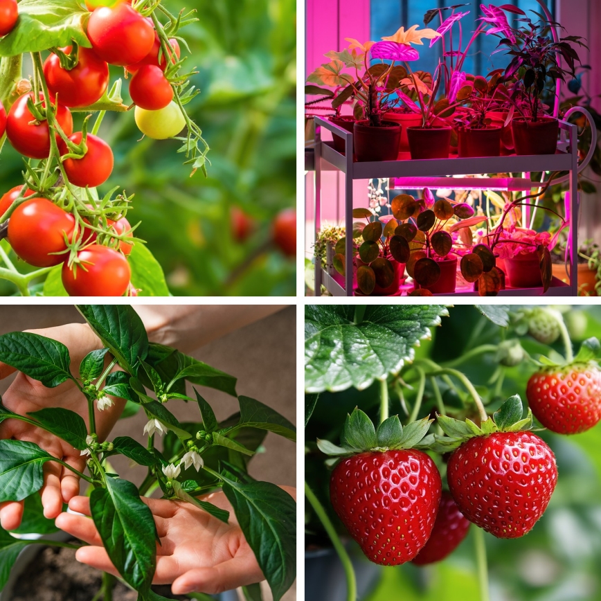 LED регулируема гъвкава настолна лампа с клипс за отглеждане на растения VITARO 4xLED/10W/230V черна