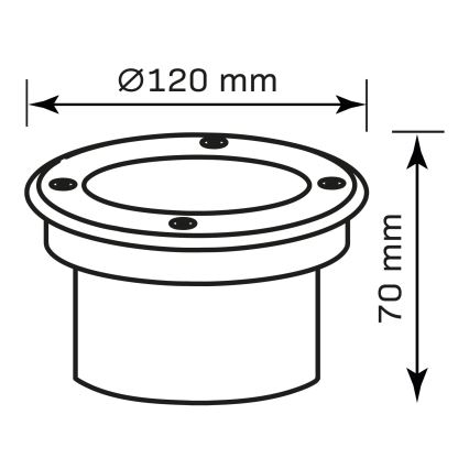 LED Лампа за алея MIVO LED/3W/230V Ø 12 см IP67 матов хром