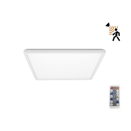 LED Лампа за баня с датчик за движение и здрач NIVERA LED/12W/230V IP54 3000/4000/6000K 22,5x22,5 см бял + дистанционно управление