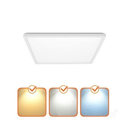 LED Лампа за баня с датчик за движение и здрач NIVERA LED/12W/230V IP54 3000/4000/6000K 22,5x22,5 см бял + дистанционно управление