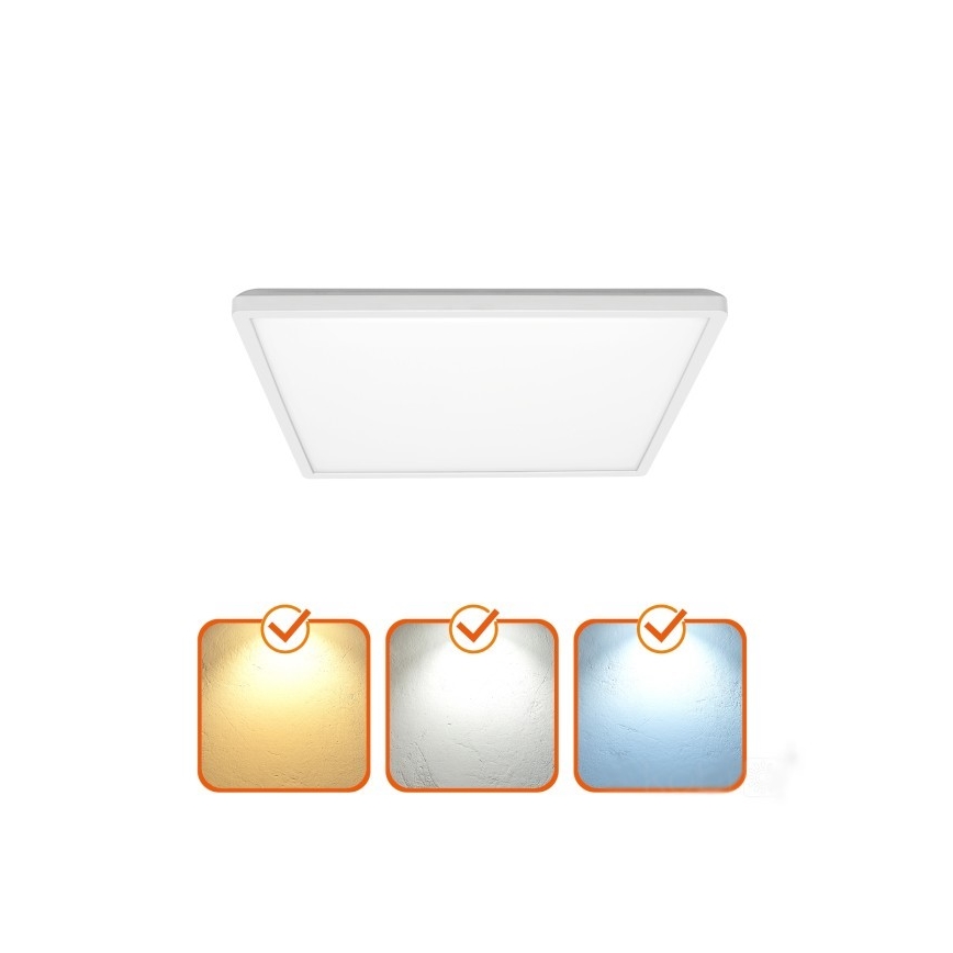 LED Лампа за баня с датчик за движение и здрач NIVERA LED/12W/230V IP54 3000/4000/6000K 22,5x22,5 см бял + дистанционно управление