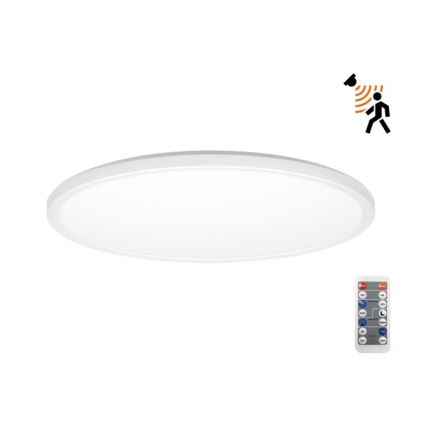 LED Лампа за баня с датчик за движение и здрач NIVERA LED/24W/230V IP54 3000/4000/6000K Ø 30 см бял + дистанционно управление