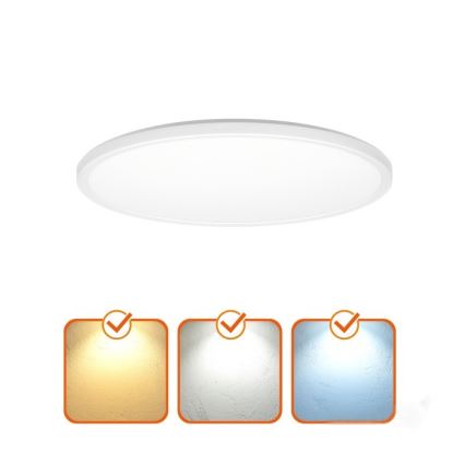 LED Лампа за баня с датчик за движение и здрач NIVERA LED/24W/230V IP54 3000/4000/6000K Ø 30 см бял + дистанционно управление