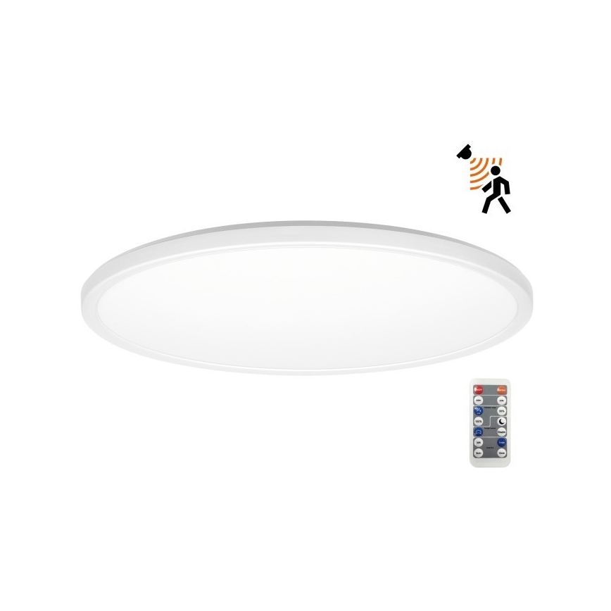 LED Лампа за баня с датчик за движение и здрач NIVERA LED/32W/230V IP54 3000/4000/6000K Ø 42 см бял + дистанционно управление