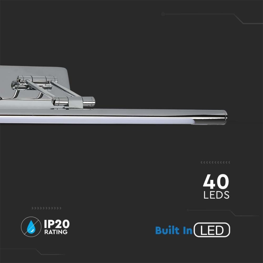 LED Лампа за огледало LED/9W/230V 3000K 50 см лъскав хром