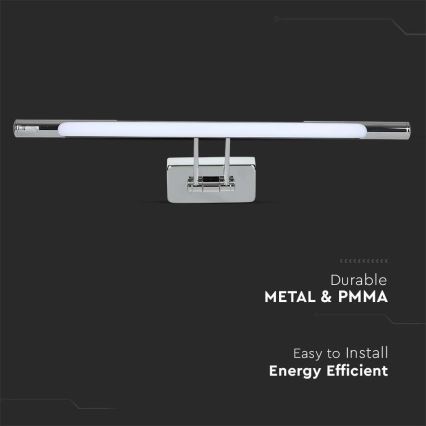 LED Лампа за огледало LED/9W/230V 3000K 50 см лъскав хром