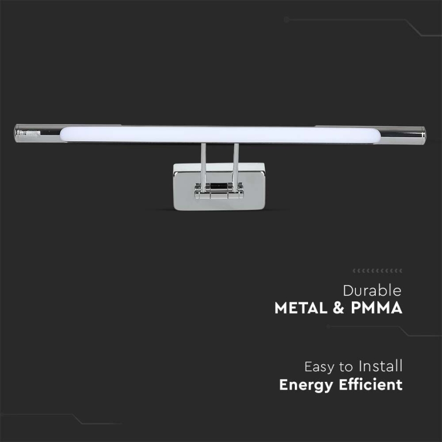 LED Лампа за огледало LED/9W/230V 3000K 50 см лъскав хром