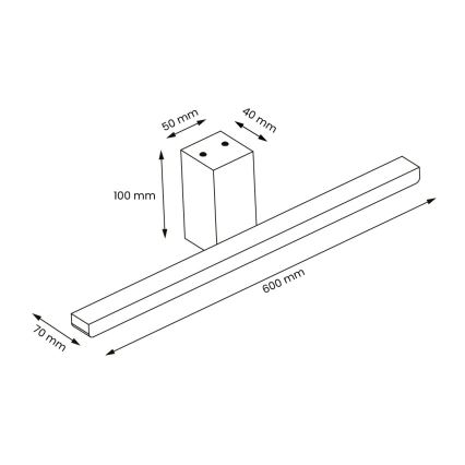 LED Лампа за огледало в баня ARTEMIS LED/13,8W/230V 4000K 60 см IP44 златист