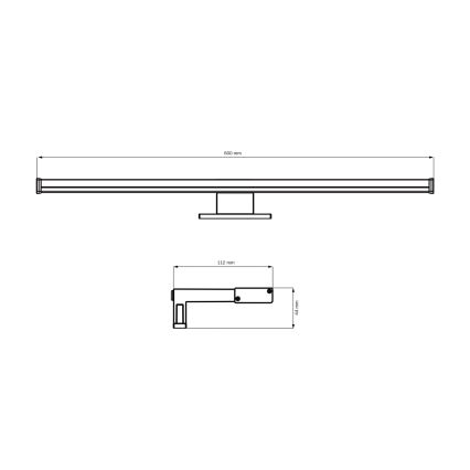 LED Лампа за огледало в баня ELBA LED/12W/230V 4000K 60 см IP44 черен