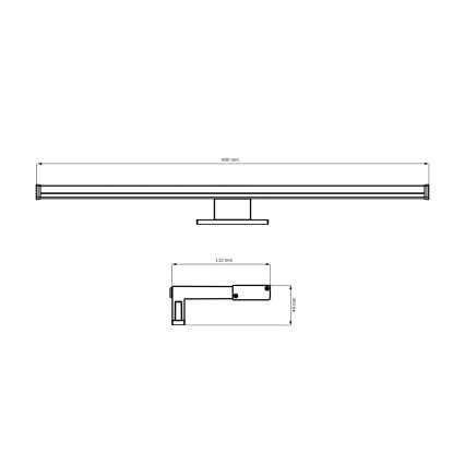 LED Лампа за огледало в баня ELBA LED/12W/230V 4000K 60 см IP44 лъскав хром