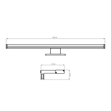 LED Лампа за огледало в баня ELBA LED/8W/230V 4000K 40 см IP44 черен