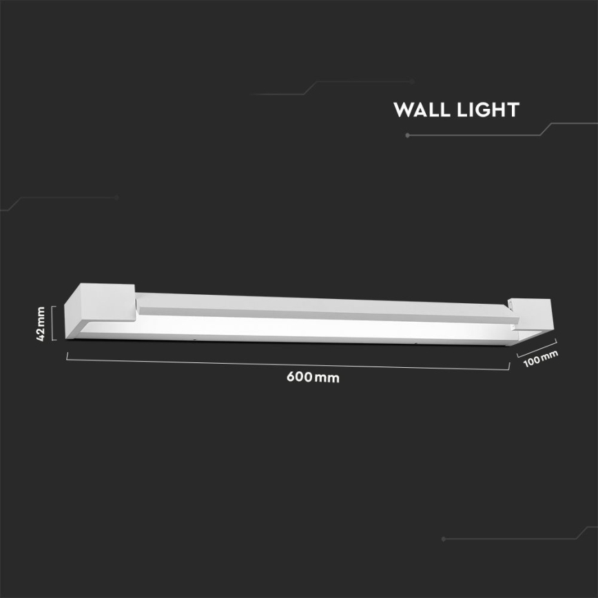 LED Лампа за огледало в баня LED/16W/230V 3000K IP44 60 см бял