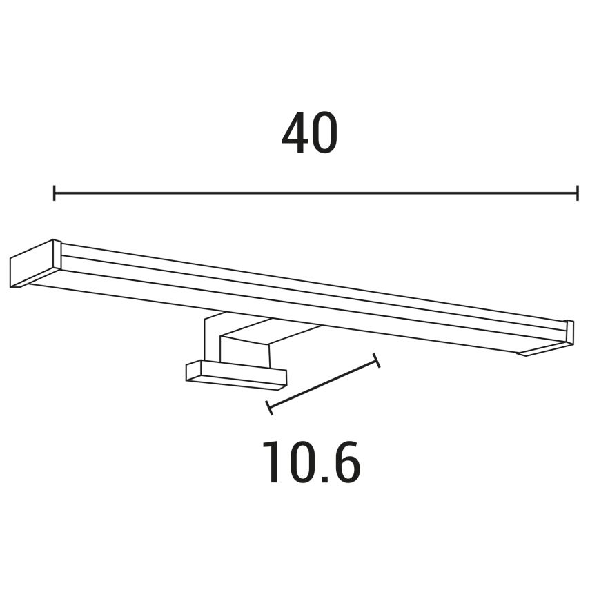 LED Лампа за огледало в баня LED/8W/230V 3000K 40 см IP44 лъскав хром