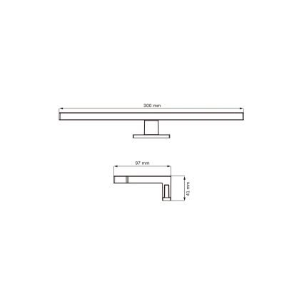 LED Лампа за огледало в баня MILOS LED/5W/230V 4000K 30 см IP44 черен