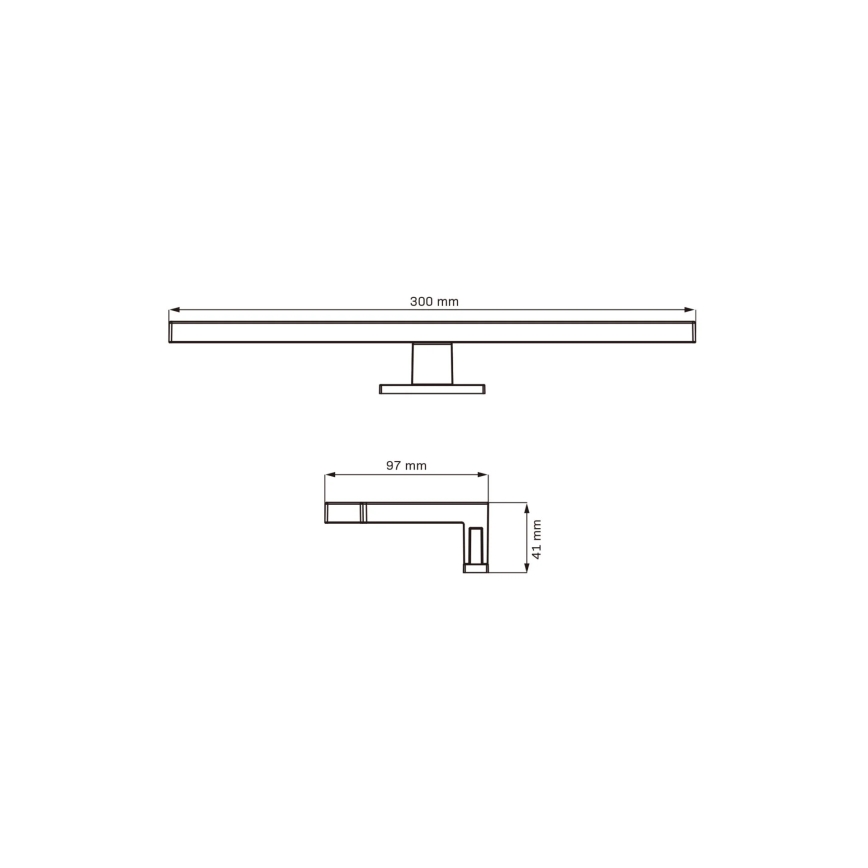 LED Лампа за огледало в баня MILOS LED/5W/230V 4000K 30 см IP44 черен