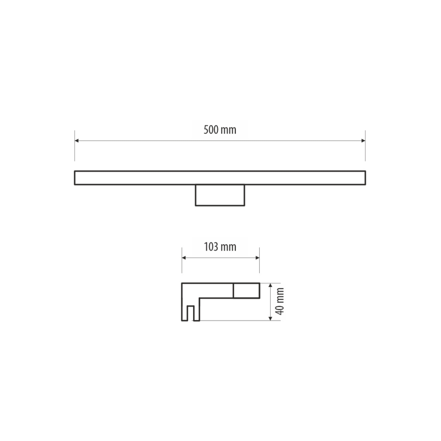 LED Лампа за огледало в баня MIRROR LED/10W/230V 50 см IP44 черен