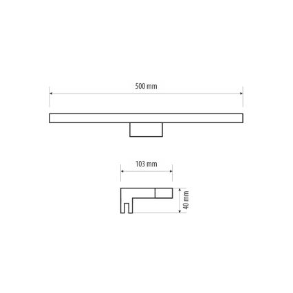 LED Лампа за огледало в баня MIRROR LED/10W/230V 50 см IP44 лъскав хром