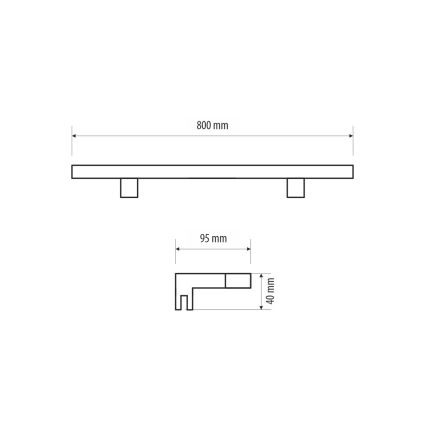 LED Лампа за огледало в баня MIRROR LED/12W/230V 80 см IP44 черен