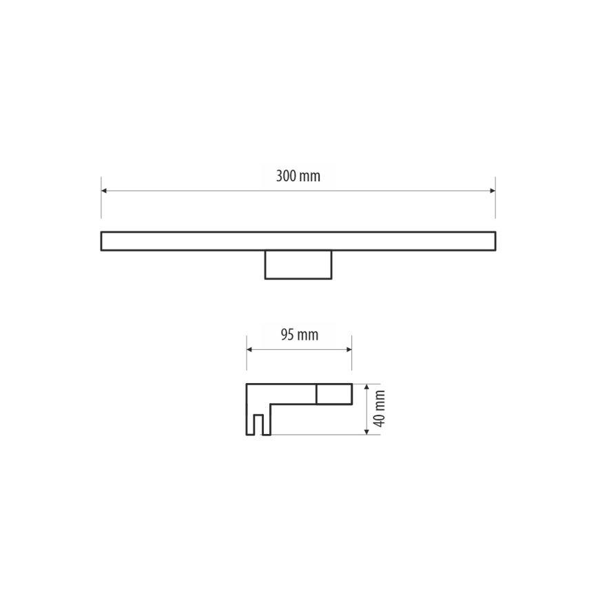 LED Лампа за огледало в баня MIRROR LED/5W/230V 30 см IP44 черен