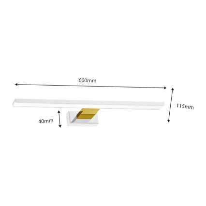 LED Лампа за огледало в баня SHINE LED/13,8W/230V IP44 бяла/златиста