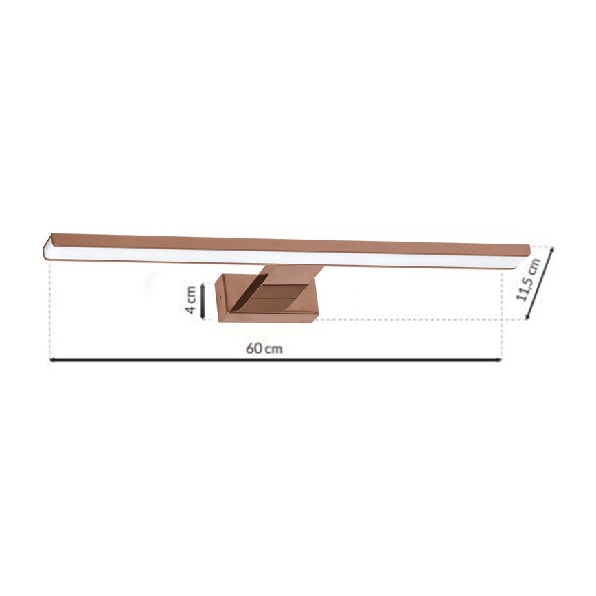 LED Лампа за огледало в баня SHINE LED/13,8W/230V IP44 Розовозлатист