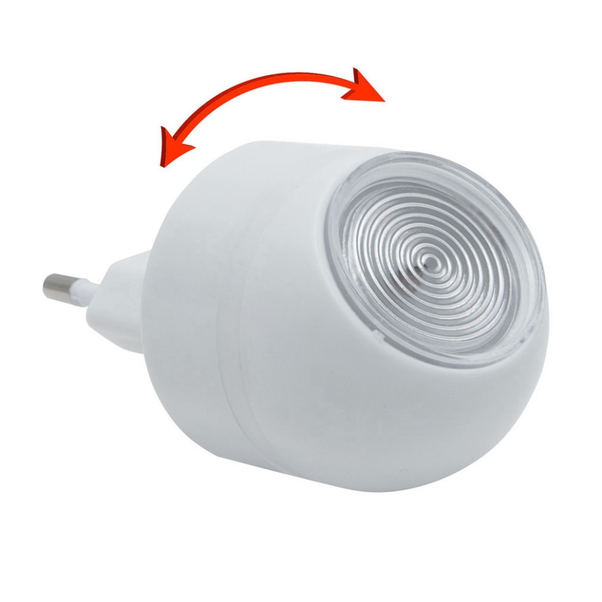 LED Лампа за ориентация за контакт със сензор за здрач LED/1W/230V