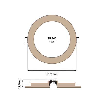 LED Лампа за окачен таван CIRCLE LED/12W/230V 4200K Ø 16,7 cm кафяв