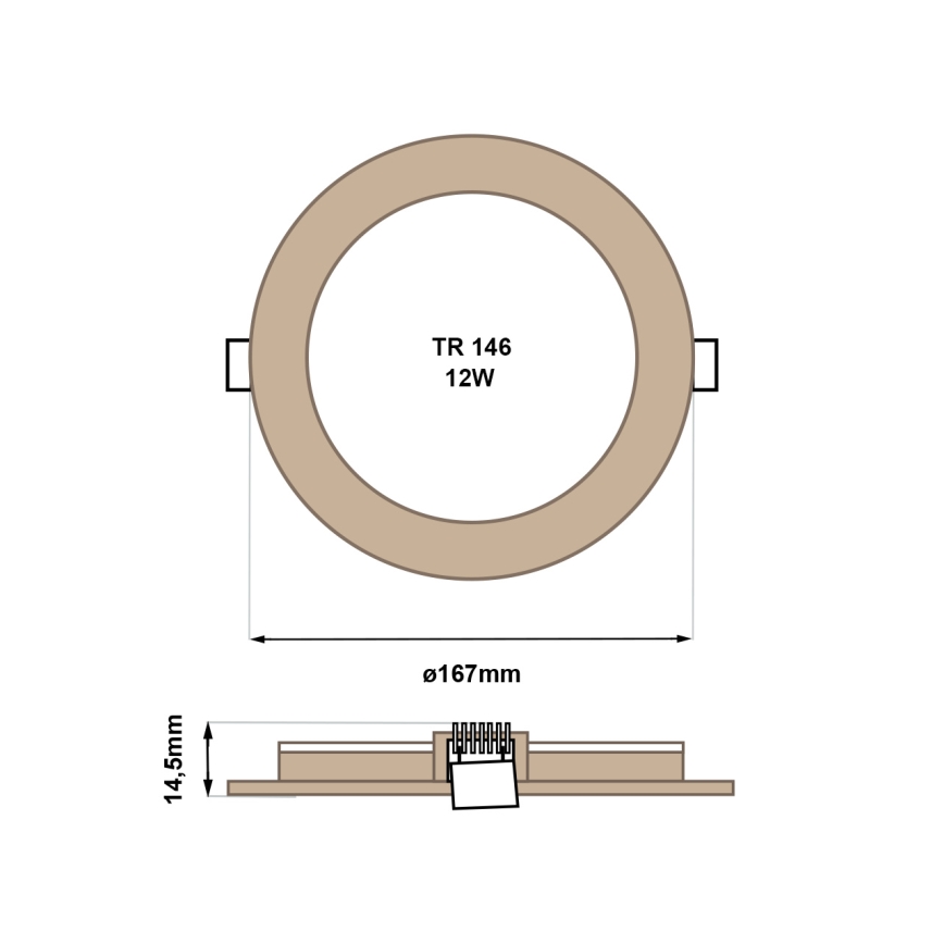 LED Лампа за окачен таван CIRCLE LED/12W/230V 4200K Ø 16,7 cm кафяв