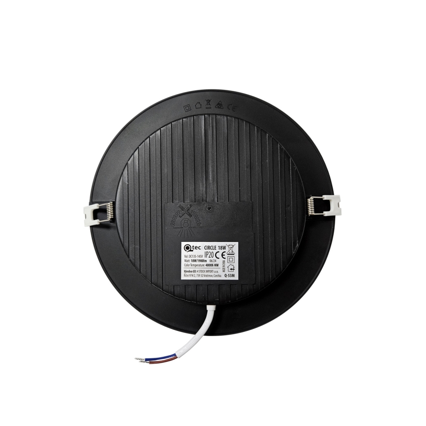 LED Лампа за окачен таван CIRCLE LED/18W/230V 4000K Ø 22 см черен
