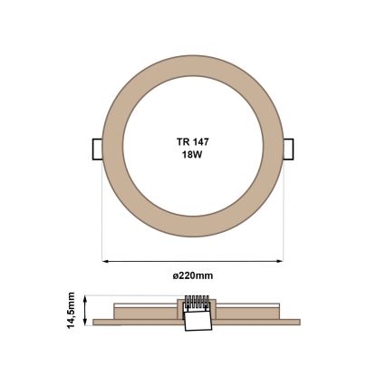 LED Лампа за окачен таван CIRCLE LED/18W/230V 4200K Ø 22 cm кафяв