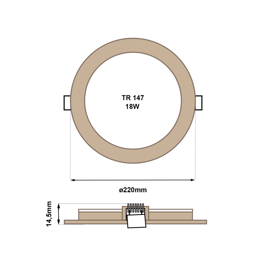 LED Лампа за окачен таван CIRCLE LED/18W/230V 4200K Ø 22 cm кафяв