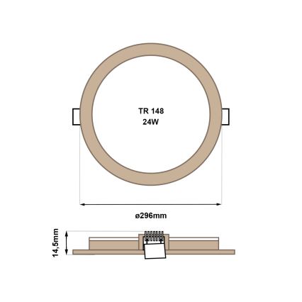 LED Лампа за окачен таван CIRCLE LED/24W/230V 4200K Ø 29,6 cm кафяв