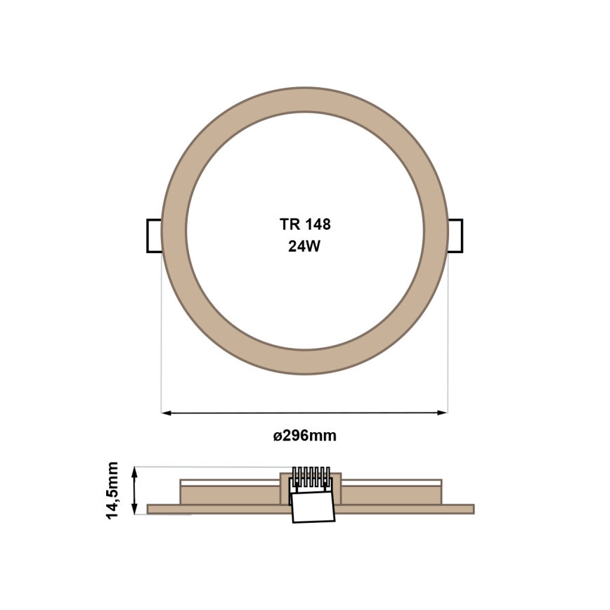 LED Лампа за окачен таван CIRCLE LED/24W/230V 4200K Ø 29,6 cm кафяв
