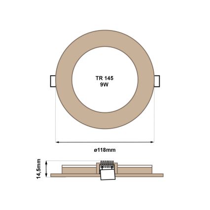 LED Лампа за окачен таван CIRCLE LED/6W/230V 4200K Ø 11,8 cm кафяв