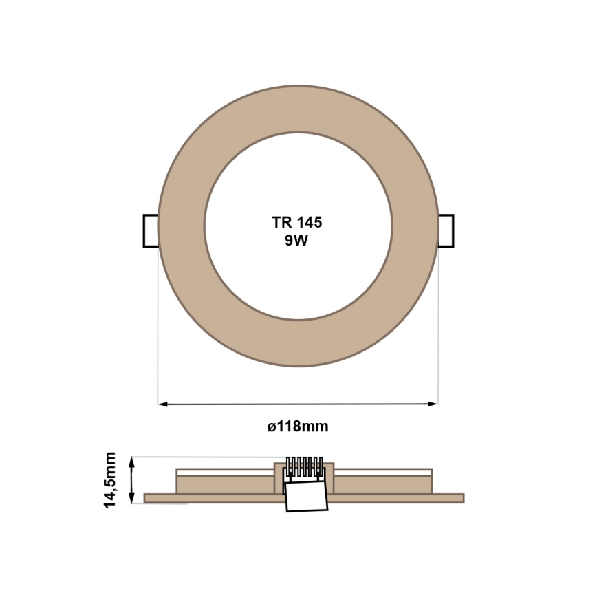 LED Лампа за окачен таван CIRCLE LED/6W/230V 4200K Ø 11,8 cm кафяв