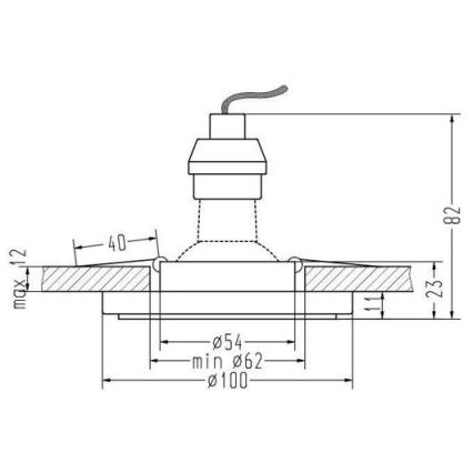 LED Лампа за окачен таван EYE 1xGU10/50W + LED/3W/230V