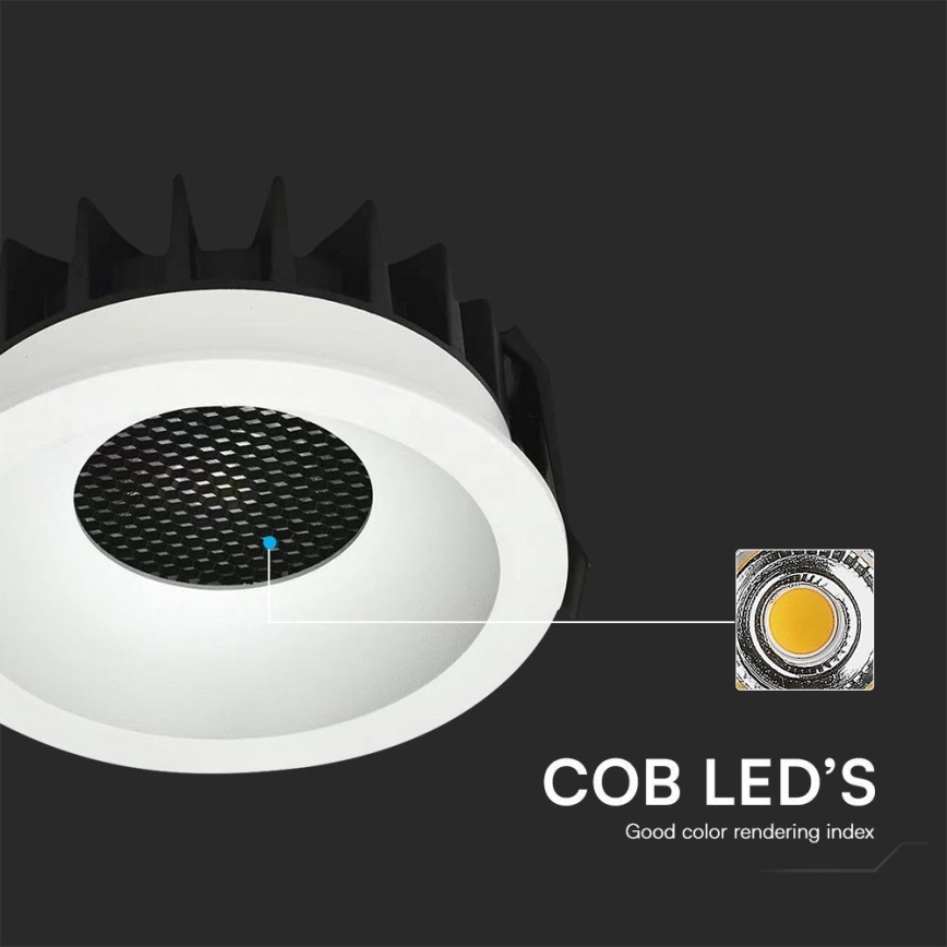 LED Лампа за окачен таван LED/12W/230V 3000/4000/6400K ø 8,6 см бял