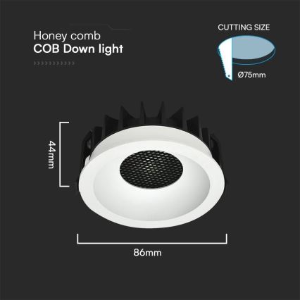 LED Лампа за окачен таван LED/12W/230V 3000/4000/6400K ø 8,6 см бял