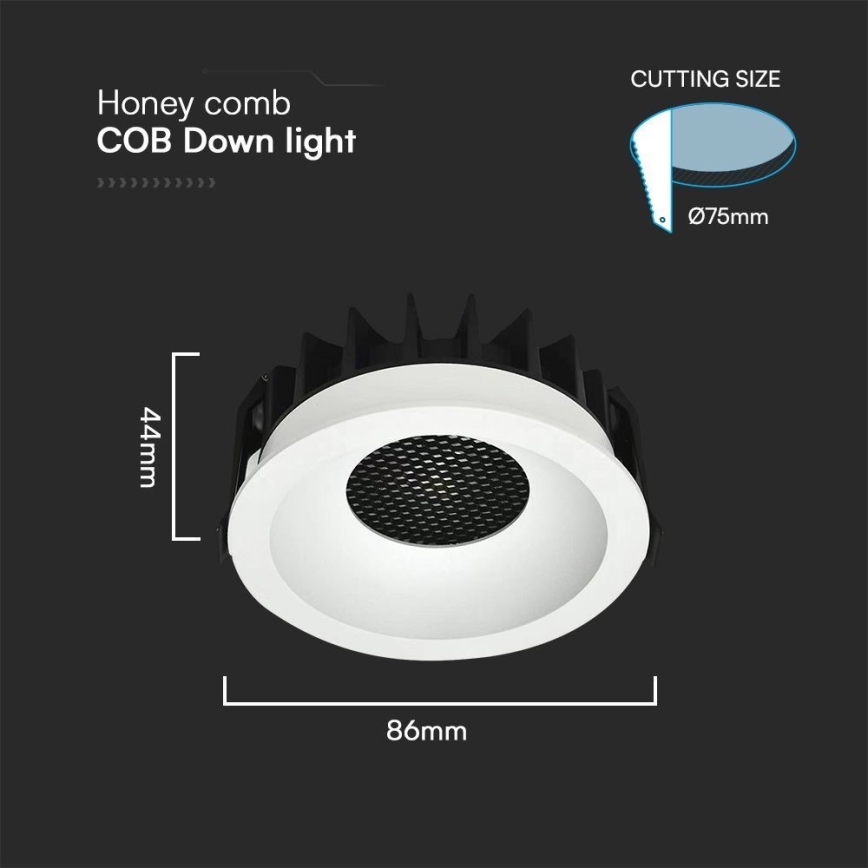 LED Лампа за окачен таван LED/12W/230V 3000/4000/6400K ø 8,6 см бял