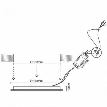 LED Лампа за окачен таван LED/12W/230V