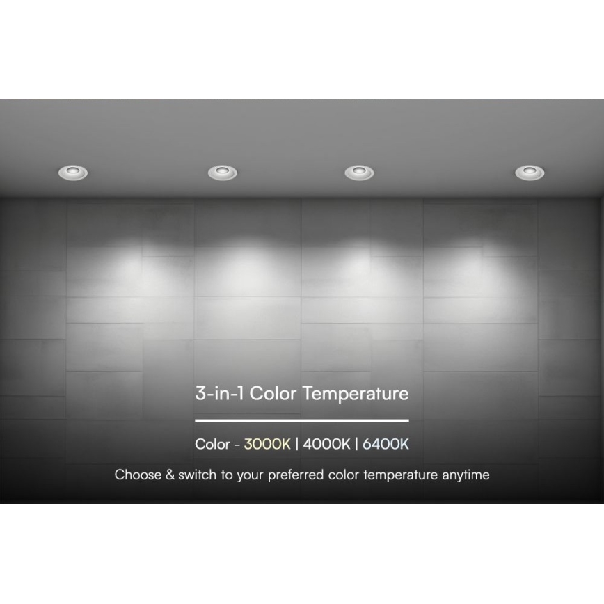 LED Лампа за окачен таван LED/18W/230V 3000/4000/6400K Ø 10,6 см бял