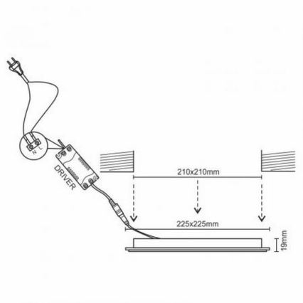 LED Лампа за окачен таван LED/18W/230V