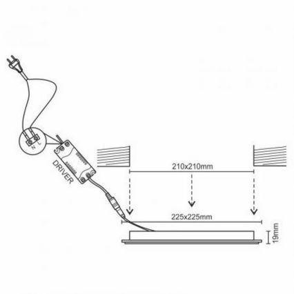 LED Лампа за окачен таван LED/18W/230V