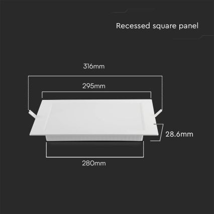 LED Лампа за окачен таван LED/24W/230V 29,5x29,5 см 6500K бял