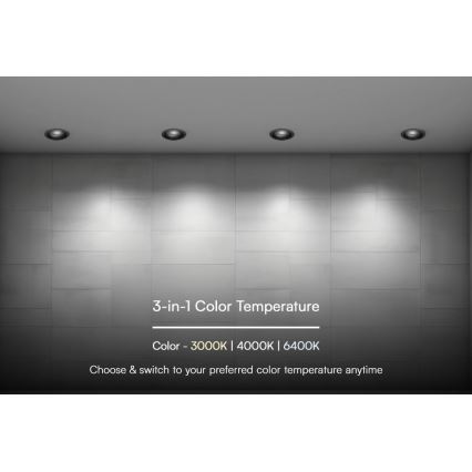 LED Лампа за окачен таван LED/24W/230V 3000/4000/6400K ø 13,5 см черен