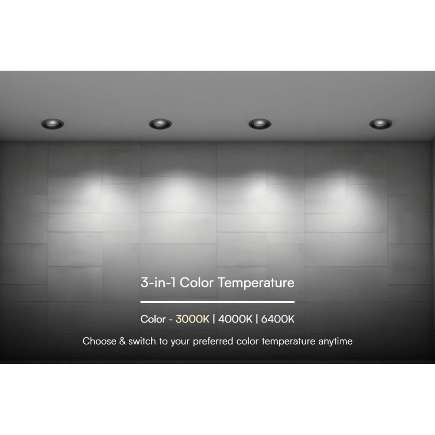 LED Лампа за окачен таван LED/24W/230V 3000/4000/6400K ø 13,5 см черен