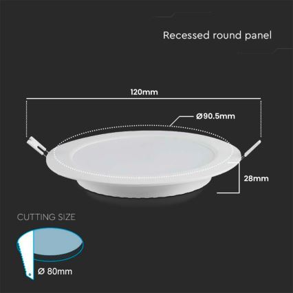 LED Лампа за окачен таван LED/3W/230V Ø 9,5 см 3000K бял